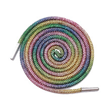 Rhinestone Shoe Laces Shiny Round Cord with Dual Purpose Design for Sneakers Hoodies and Dresses