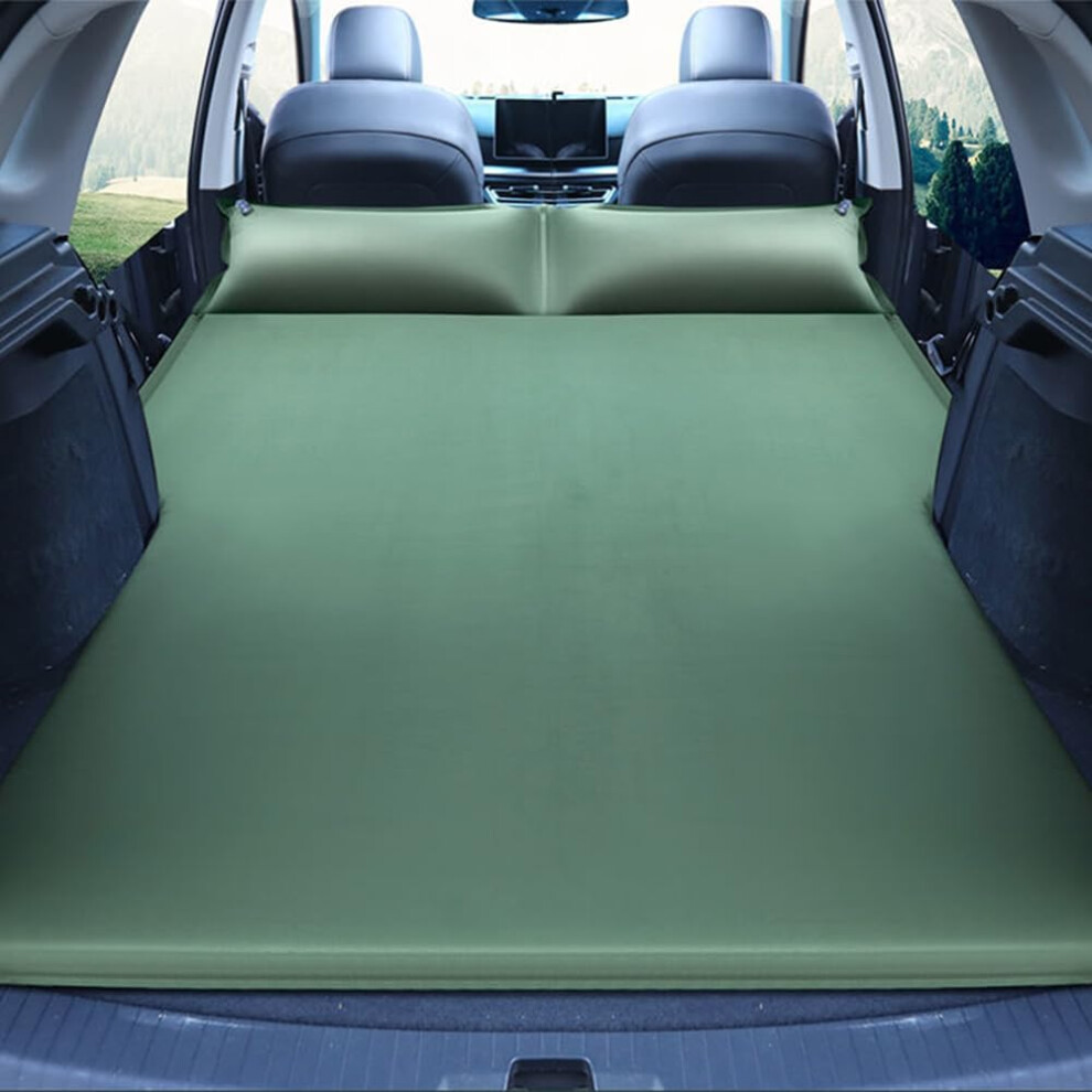 Car Air Mattress for Volkswagen Lavida 20182021, Inflatable Back Seat Bed with Waterproof Flocked Fabric and Ergonomic Pillow Support, Green-image-OPC-PSZ8JTR-NEW
