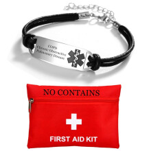 Custom Engraved Stainless Steel Leather Medical Alert Bracelet with Durable Metal Tag and Fast Identification