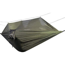 Camping Hammock with Mosquito Net Outdoor Double Hammock Army Green Easy Setup for Hiking Travel