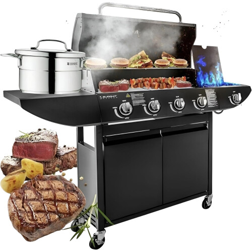 Gas Burner Grill BBQ 4+1 Burner Barbecue Grill