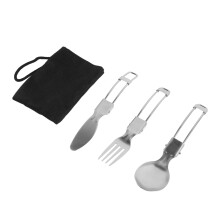 Camping Cutlery Set Stainless Steel Travel Utensils Fork Spoon Knife for Outdoor Picnic and Camping