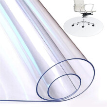 Clear Round Office Chair Mat for Hardwood Floors, Smooth Glide Floor Protector with AntiSkid Underside, 80CM