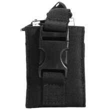 Tactical Radio Pouch with Adjustable Retention, Universal MOLLE Holder for Duty Belt Outdoor Use (1PCSBK)