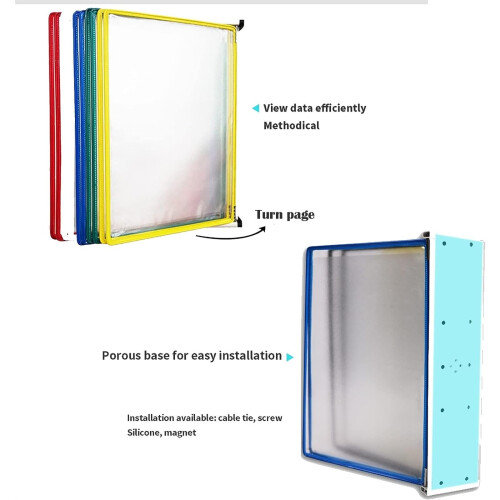 Wall Mounted File Organizer A4 Double Sided Flip Display Folder with Quick Access and Durable Metal Support 1