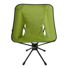 360 Swivel Camping Chair, Lightweight Folding Aluminum Outdoor Fishing Chair with Cup Holder and Padded Armrests