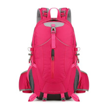 40L Waterproof Hiking Backpack with Air Cushion Suspension and Breathable Back Support Rose Red