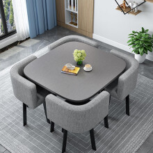 Dining Table and Chairs Set with Ergonomic Backrest, Durable Smooth Desktop, Maroon 1 Table 4 Chairs