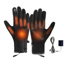 USB Heated Gloves for Men and Women, Waterproof Touchscreen Winter Gloves with 3 Heat Modes for Skiing Cycling and Work