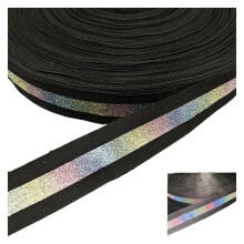 5 Yards 25mm Silver Reflective Sewing Ribbon – Visibility Trim for Clothing, Jackets and DIY Projects