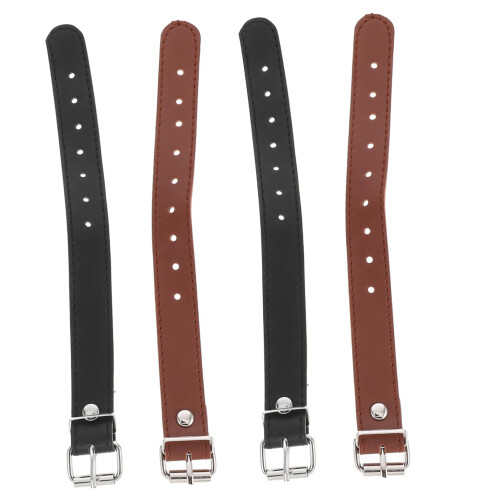 2 Pairs Adjustable Leather Bike Basket Straps for Front Handlebar Baskets Durable Secure Fit