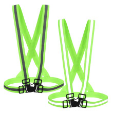 2pcs Reflective Safety Vest for Men Women with 360 Visibility and Adjustable Straps for Night Running Cycling