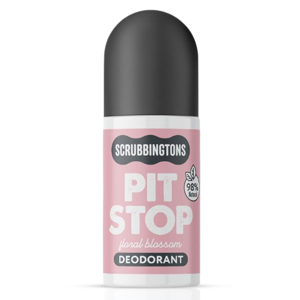 Scrubbingtons Pit Stop 98% Natural Deodorant For Women, Floral Blossom 75Ml X 2
