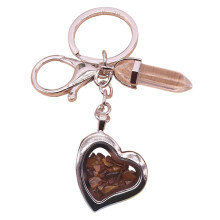 Natural Stone Heart Keychain With Photo Frame-huang hushi