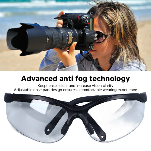 Fog-Resistant Safety Glasses, Clear Lens, Z87.1, PC 2