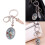 Scratch Resistant Keychain With Oval Frame-white turquoise 3