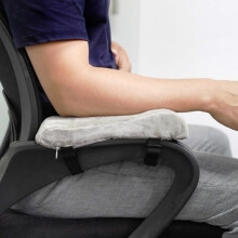 2 Pack Office Chair Armrest Pads with Ergonomic Memory Foam Support, NonSlip Straps, Grey
