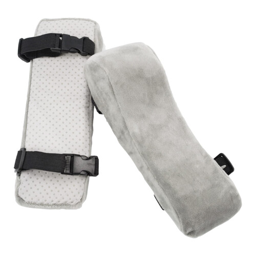 2 Pack Office Chair Armrest Pads with Ergonomic Memory Foam Support, NonSlip Straps, Grey 1
