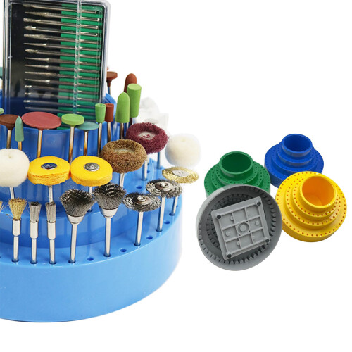 Drill Bit Organizer with ColorCoded Storage, Green Round Rotary Tool Bit Holder for Bench Use 1