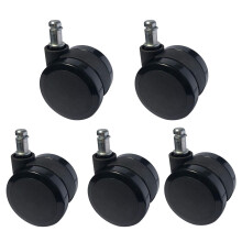 5 Pcs Silent Office Chair Wheels Polyurethane Universal Double Wheel Casters, Heavy Duty 360 Swivel Rollers, Scratch Floor Protection