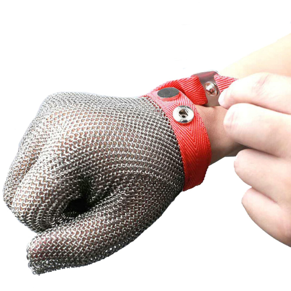5Pcs Chainmail Cut Resistant Gloves Xl With Adjustable Nylon Wristband For Kitchen Food Cutting And Woodworking 9771547689768