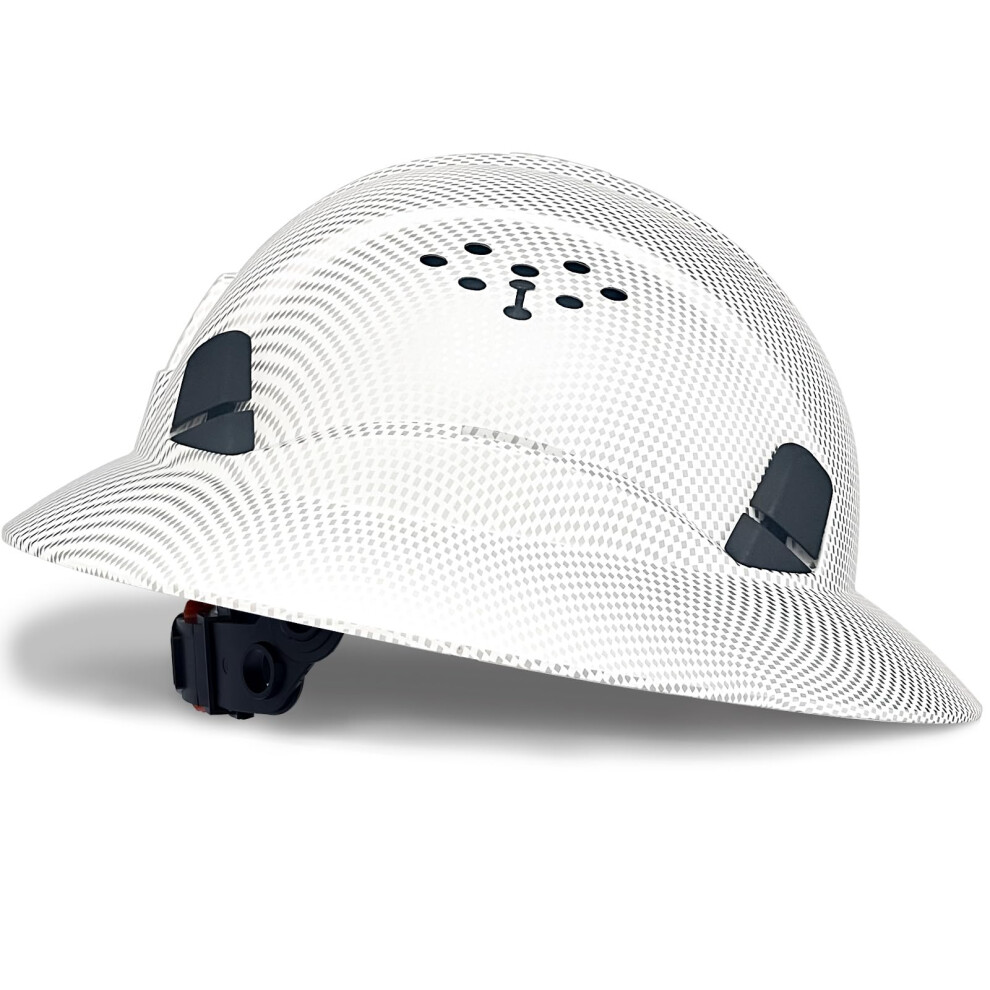 Ansi Approved Full Brim Construction Hard Hat Matte White Lightweight Vented Safety Helmet 9771547690023