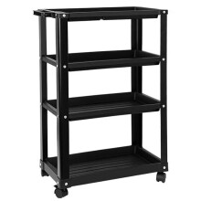 4Layer Tool Cart on Wheels, 70KG Heavy Duty Garage Organizer with Lockable Rolling Mobility
