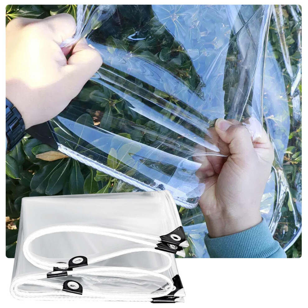 Clear Waterproof Tarpaulin 1.4X2.5m Heavy Duty Pvc Tarp With Eyelets For Gazebo Pergola Outdoor Cover 9073542834328
