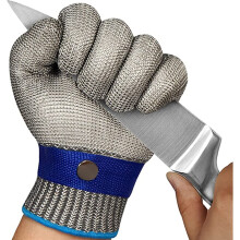 Level 5 Cut Resistant Gloves for Kitchen Safety, FoodGrade Stainless Steel Wire Glove Size L