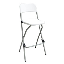 White Plastic Folding Chairs Set of 2, Durable Metal Frame, Ergonomic Design for Office and Events