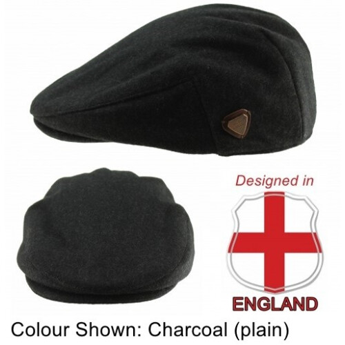 (Navy Herringbone, XL) Royal Stallion Wool Flat Cap 1