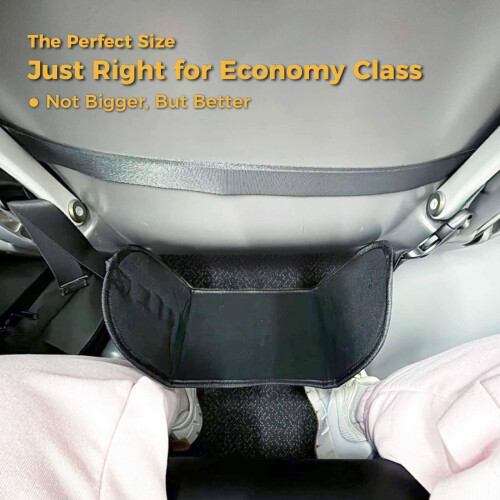Airplane Foot Hammock with Memory Foam Cushioning, Adjustable Foot Support and Hardboard Stability Panel 1