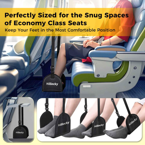 Airplane Foot Hammock with Memory Foam Cushioning, Adjustable Foot Support and Hardboard Stability Panel 2