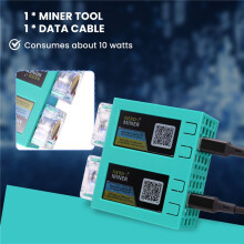 Para NerdMiner V2 Miner 78KH/Sx2 Tela Dupla BTC Solo Lottery Miner Bitcoin Nerd Miner Loteria Miner com Ventilador Luminoso,B