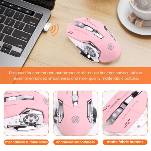 Silent Wireless Mouse USB Rechargeable Gaming Computer Rechargeable  Mouse for PC and Laptop 2