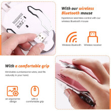 Stille Draadloze Muis USB Oplaadbare Gaming Computer Oplaadbare Muis voor Pc en Laptop Roze