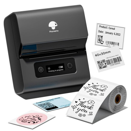 Phomemo M221 Label Maker Machine  Portable Label Maker for Barcodes,Addresses,Logos,Mailings,Stickers Gray 1
