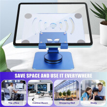 360 Rotating Tablet Stand Adjustable Portable Acrylic Desktop Stand for Tablets to 12.9 Inches