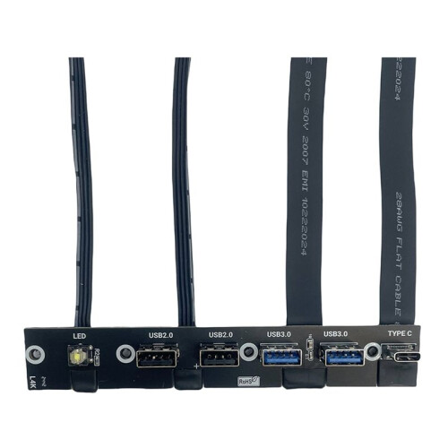 USB 3.0 Front Panel Hub IO Panel 2-Port USB3.0+2-Port USB2.0+1-Port TYPE-C 20G+LED  for PC Case Desktop Black 1
