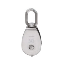 304 Stainless Steel Swivel Pulley Block M20 Single Wheel Wire Rope Guide Rustproof Smooth Rotation
