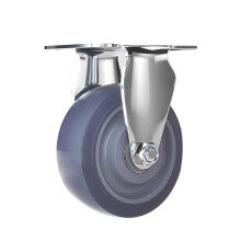 3 Inch Rubber Caster Wheel with Brake, Heavy Duty Swivel Industrial Caster for Cart and Trolley