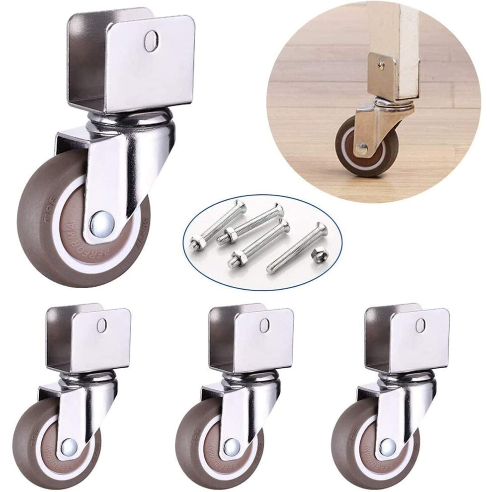32Mm Swivel Castor Wheels With Bearings, Silent Tpe Furniture Caster Wheels For Baby Beds, 60Kg Load 9092120315691