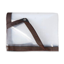 Clear PVC Tarp 2.4 x 3m Heavy Duty Waterproof Cover for Greenhouse Outdoor Use with Reinforced Edges