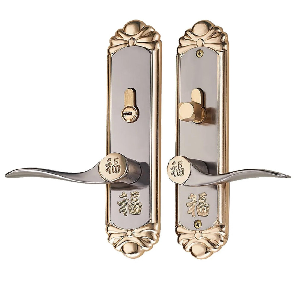 European Zinc Alloy Door Handle Lock Set, Silent Lock Mechanism With Key For Wooden Bedroom Doors 9073542834939