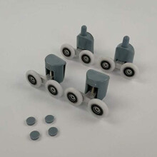 Zinc Alloy Shower Door Rollers 27mm Set, Smooth Rolling Action, Easy Replacement, 360 Swivel Movement