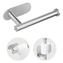 Stainless Steel Toilet Paper Holder No Drilling Wall Mount Waterproof Rustproof Self Adhesive Bathroom Silver