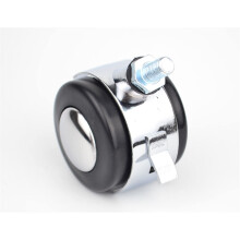 50mm M8 Threaded Stem Caster Wheels Alloy Furniture Casters with Brake 360 Swivel Silent Rolling 2Pcs