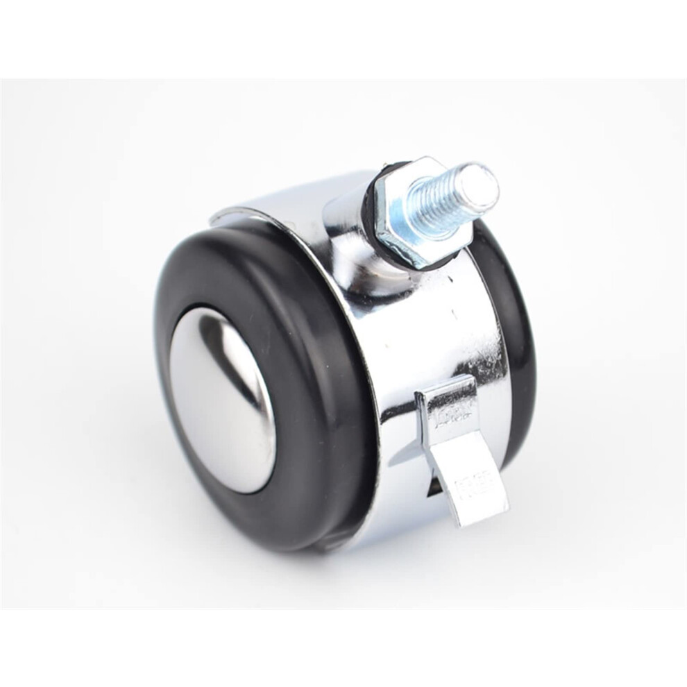 50Mm M8 Threaded Stem Caster Wheels Alloy Furniture Casters With Brake 360 Swivel Silent Rolling 2Pcs 9092120315783