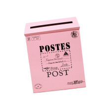 Pink Wall Mounted Mailbox Outdoor Ready Durable Metal Mailbox for Home Porch or Garden Decor