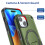 (iPhone 15, Armeegrün) iPhone Hülle stoßfest mit Ständer und Magnetring 5